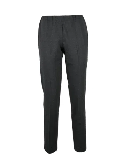 Le Tricot Perugia Straight-leg Stretch Pants With Comfortable Fit In Black