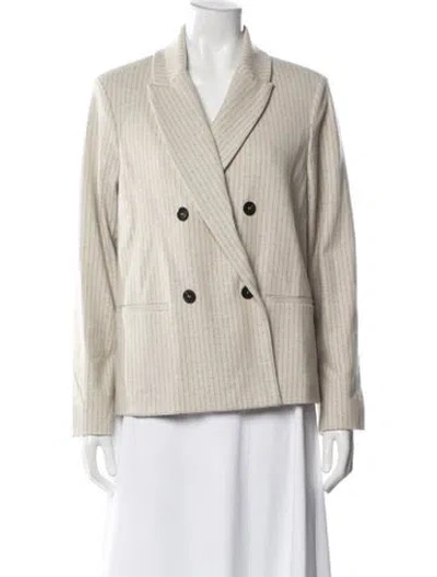 Pre-owned Le Tricot Perugia Striped Blazer In Neutral