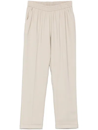 Le Tricot Perugia Tapered Trousers In Neutrals
