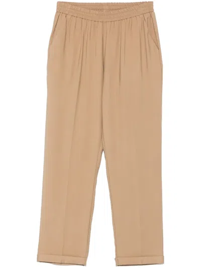Le Tricot Perugia Tapered Trousers In Neutral