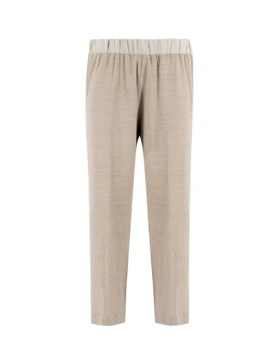 Le Tricot Perugia Trousers In Beige_greige