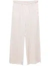 Le Tricot Perugia Striped Elastic Waist Pants In Grey