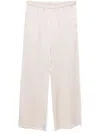 Le Tricot Perugia Striped Elastic Waist Pants In Grey