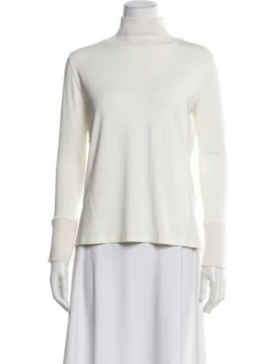 Pre-owned Le Tricot Perugia Turtleneck Long Sleeve Top In Neutral