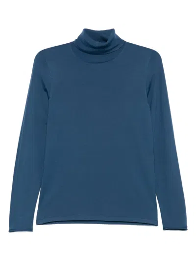 Le Tricot Perugia Turtleneck Long-sleeves Sweater In Blue