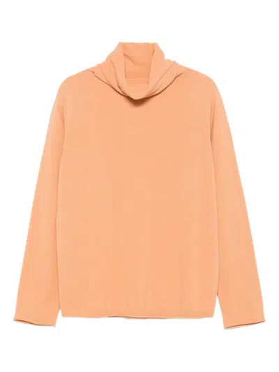 Le Tricot Perugia Turtleneck Long-sleeves Sweater In Orange