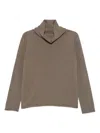 Le Tricot Perugia Turtleneck Sweater In Brown