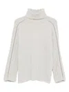 Le Tricot Perugia Turtleneck Sweater In Gray
