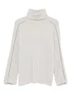 Le Tricot Perugia Turtleneck Sweater In White