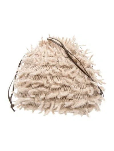 Pre-owned Le Tricot Perugia Tweed Evening Bag In Neutral