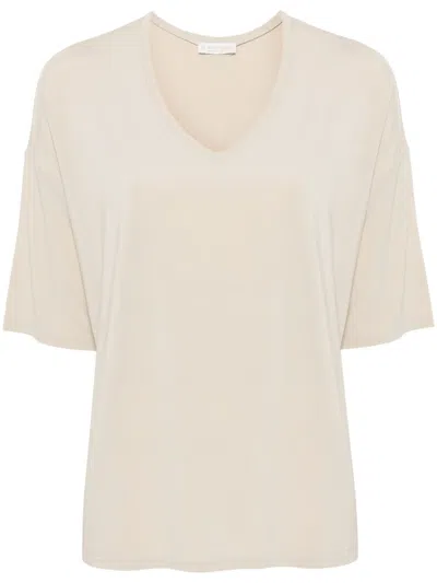 Le Tricot Perugia T-shirt Mit Tiefen Schultern In Nude