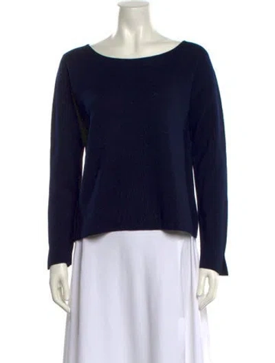 Pre-owned Le Tricot Perugia Virgin Wool Bateau Neckline Sweater In Blue