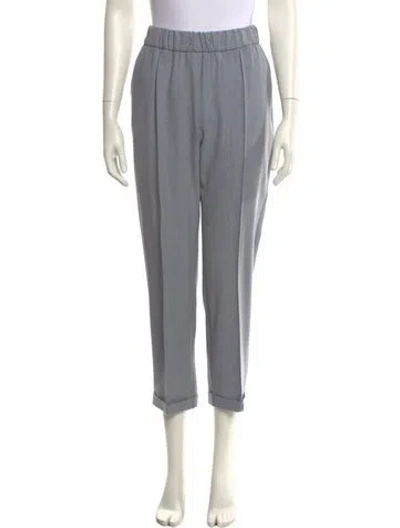 Pre-owned Le Tricot Perugia Virgin Wool Straight Leg Pants W/ Tags In Blue