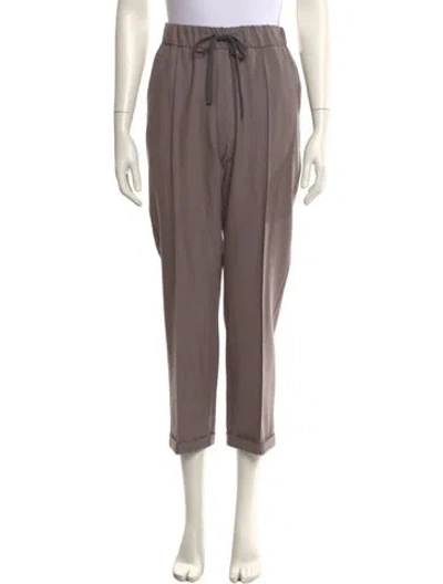 Pre-owned Le Tricot Perugia Virgin Wool Straight Leg Pants W/ Tags In Neutral