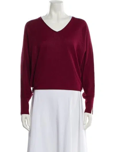 Pre-owned Le Tricot Perugia Virgin Wool V-neck Sweater In Red