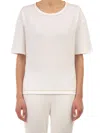 Le Tricot Perugia Scoop Neck T-shirt In White