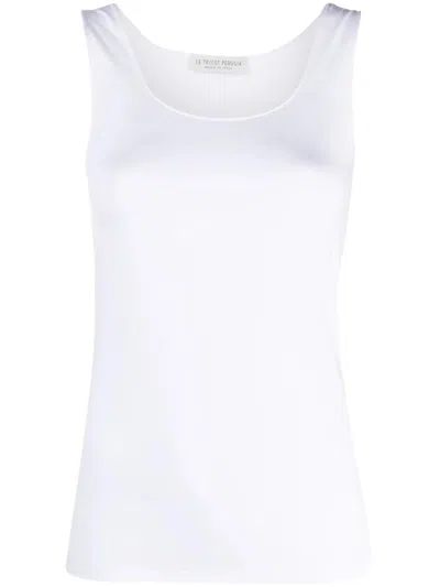 Le Tricot Perugia White Viscose Tanktop