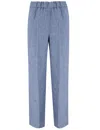 Le Tricot Perugia Wide-fit Trousers With Elastic Waistband In Purple