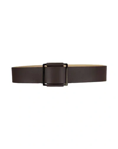 Le Tricot Perugia Woman Belt Chocolate Brown Size L/xl Leather