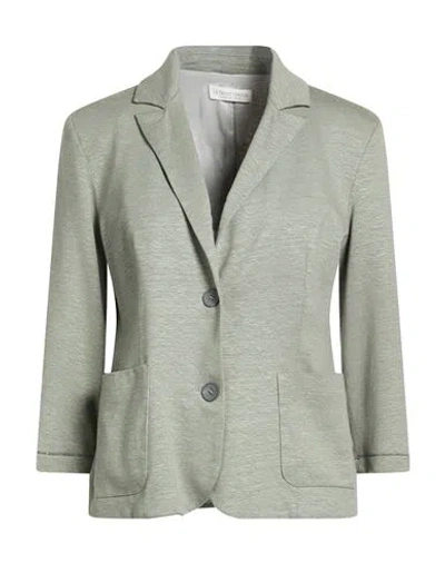 Le Tricot Perugia Woman Blazer Green Size S Linen, Elastane