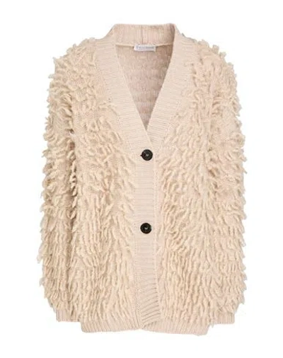 Le Tricot Perugia Woman Cardigan Beige Size S Virgin Wool, Silk, Cashmere, Alpaca Wool In Neutral