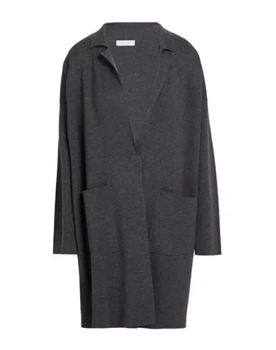 Le Tricot Perugia Woman Cardigan Charcoal Size M Virgin Wool In Gray