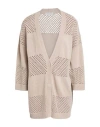 Le Tricot Perugia Woman Cardigan Light Brown Size Xl Linen, Cotton In Beige