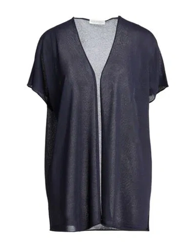 Le Tricot Perugia Woman Cardigan Midnight Blue Size M Viscose, Polyester