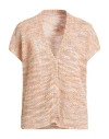 Le Tricot Perugia Woman Cardigan Orange Size M Linen, Polyester, Polyamide In Orange