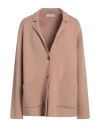 Le Tricot Perugia Woman Cardigan Sand Size Xxl Virgin Wool, Silk, Cashmere, Polyamide, Elastane