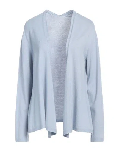Le Tricot Perugia Woman Cardigan Sky Blue Size L Virgin Wool, Silk, Cashmere