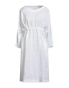 Le Tricot Perugia Woman Midi Dress White Size 8 Linen