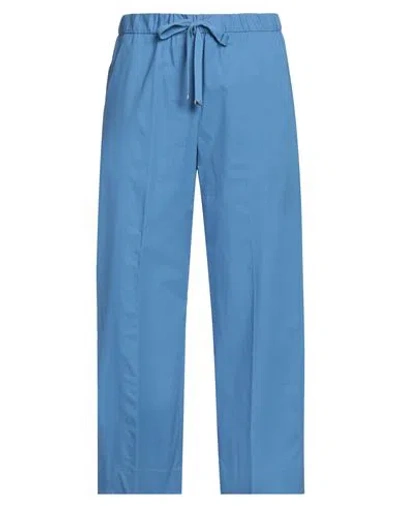 Le Tricot Perugia Woman Pants Coral Size 10 Linen In Blue