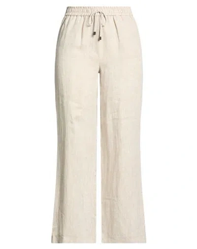 Le Tricot Perugia Woman Pants Beige Size 10 Linen