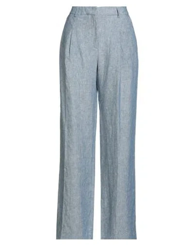 Le Tricot Perugia Woman Pants Blue Size 8 Linen