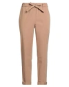 Le Tricot Perugia Woman Pants Camel Size 10 Cotton, Elastane In Sand