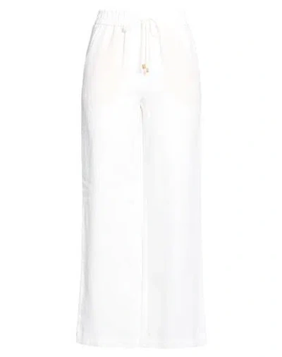 Le Tricot Perugia Woman Pants White Size 6 Linen