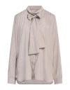 Le Tricot Perugia Woman Shirt Light Grey Size M Silk, Elastane