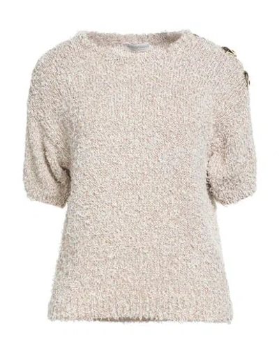 Le Tricot Perugia Woman Sweater Beige Size M Cotton, Polyester, Polyamide In Neutral