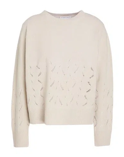 Le Tricot Perugia Woman Sweater Beige Size M Virgin Wool In Gray