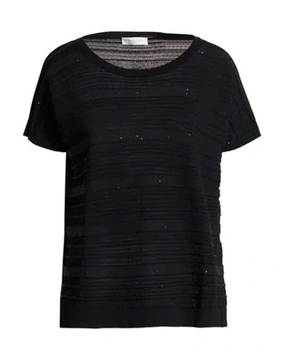 Le Tricot Perugia Woman Sweater Black Size L Viscose, Cotton, Polyester