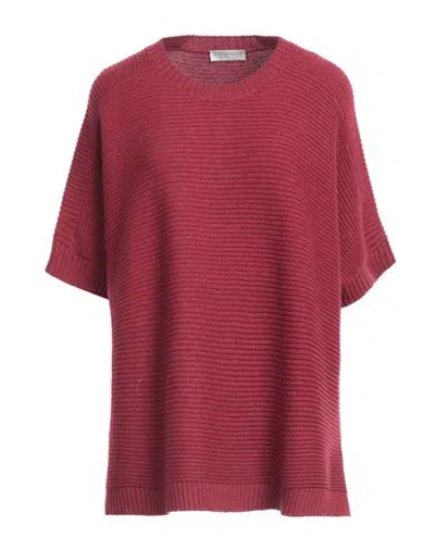 Le Tricot Perugia Woman Sweater Brick Red Size L Virgin Wool, Silk, Cashmere