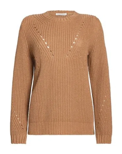 Le Tricot Perugia Woman Sweater Camel Size M Virgin Wool, Silk, Cashmere In Brown