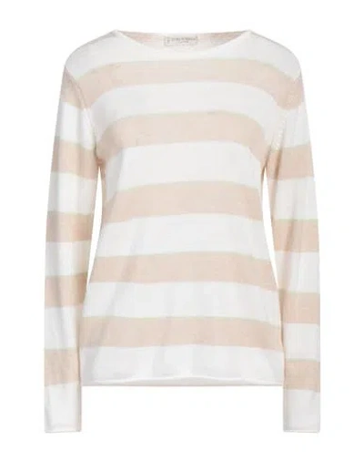 Le Tricot Perugia Woman Sweater Cream Size L Cashmere In White