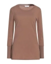Le Tricot Perugia Woman Sweater Light Brown Size M Merino Wool, Elastane