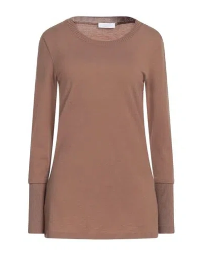 Le Tricot Perugia Woman Sweater Light Brown Size M Merino Wool, Elastane