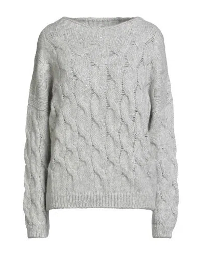 Le Tricot Perugia Woman Sweater Light Grey Size M Polyester, Alpaca Wool, Polyamide, Wool In Gray