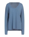 Le Tricot Perugia Woman Sweater Pastel Blue Size Xxl Virgin Wool, Silk, Cashmere