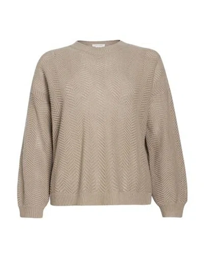 Le Tricot Perugia Woman Sweater Taupe Size Xs Virgin Wool, Silk, Cashmere In Gray