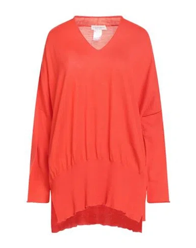 Le Tricot Perugia Woman Sweater Tomato Red Size M Virgin Wool In Burgundy